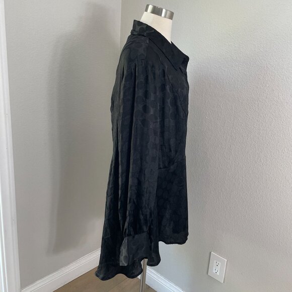 NEW Lane Bryant Womens Plus 22 Black Button Up Blouse Tunic Shirt Long Sleeve - Picture 8 of 14